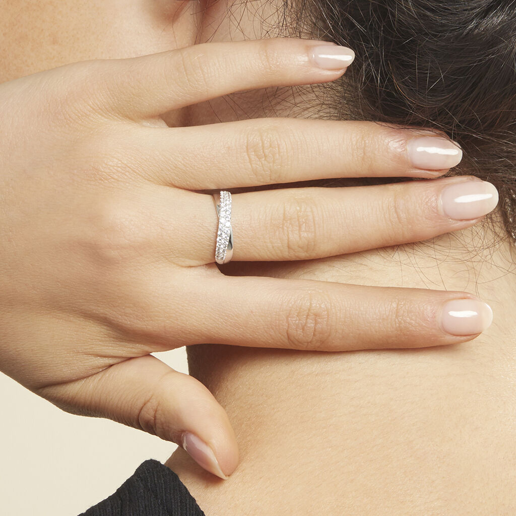 Damenring Weißgold 375 Zirkonia Tenna - Ringe mit Stein Damen | OROVIVO