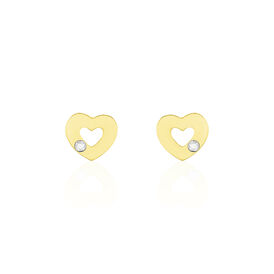 Damen Ohrstecker Gold 375 Diamant 0,008ct Herz - Ohrstecker Damen | OROVIVO