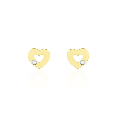 Damen Ohrstecker Gold 375 Diamant 0,008ct Herz - Ohrstecker Damen | OROVIVO