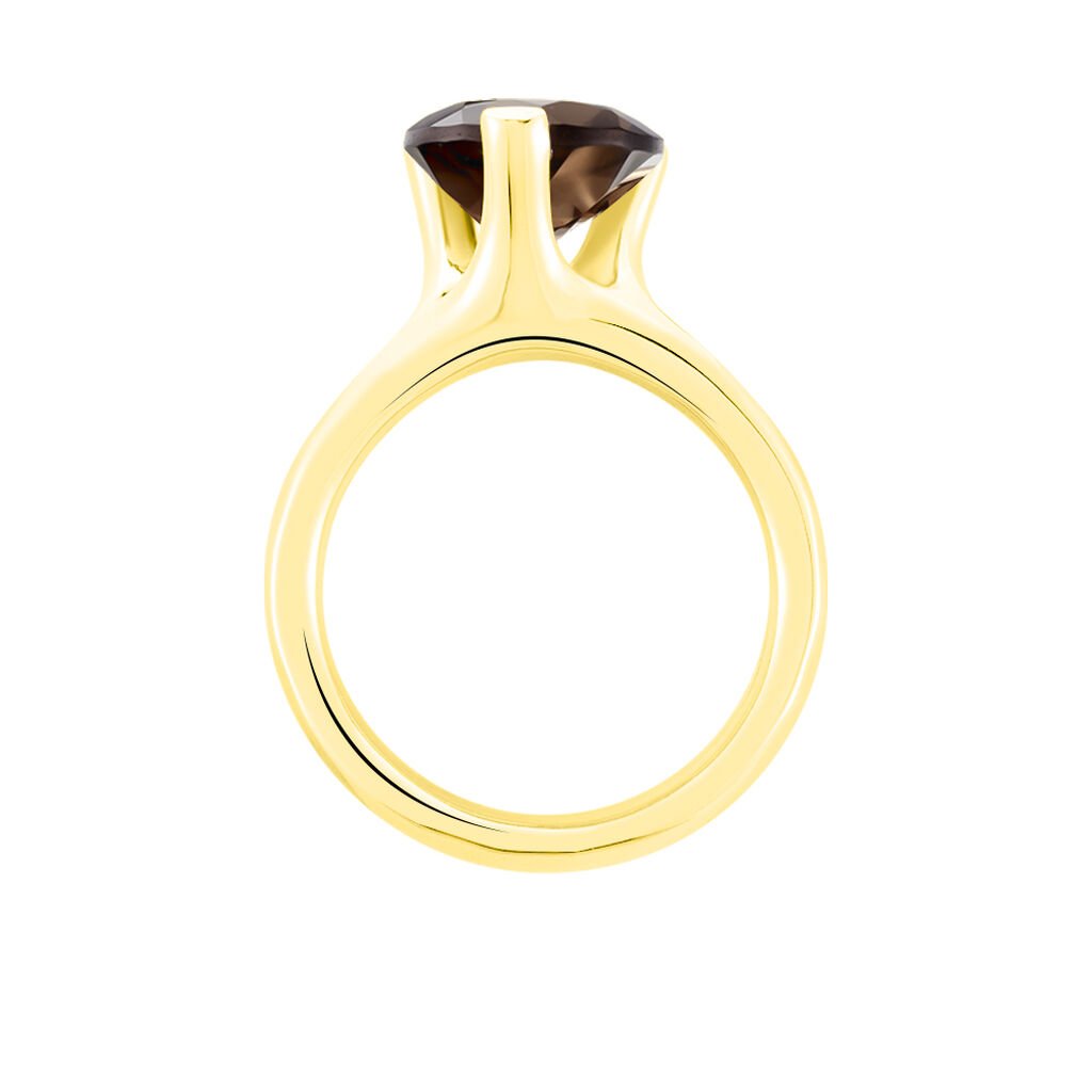 Damen Ring Gold 375 Quarz Kastanienbraun Hakko  - Solitärringe Damen | OROVIVO