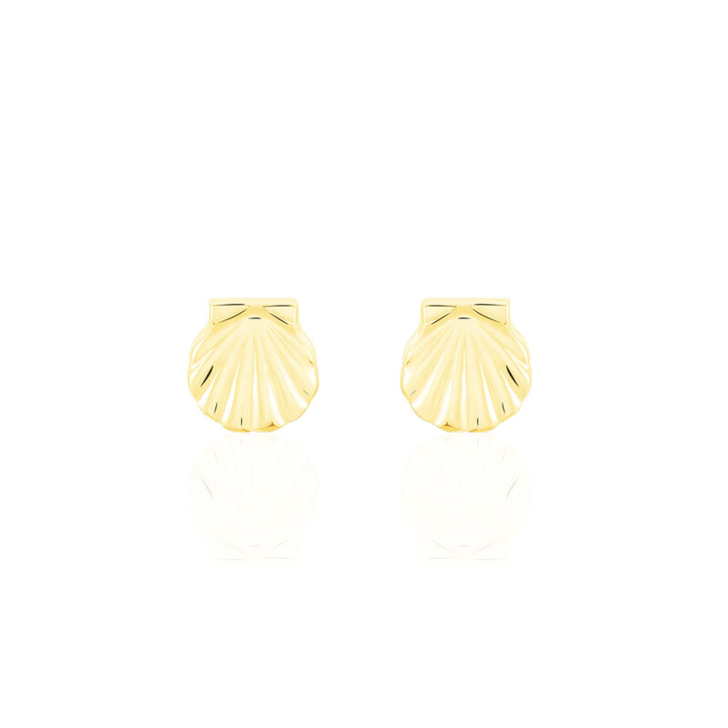 Boucles D'oreilles Puces Franzine Coquillage Or Jaune - Spannringe Damen | OROVIVO
