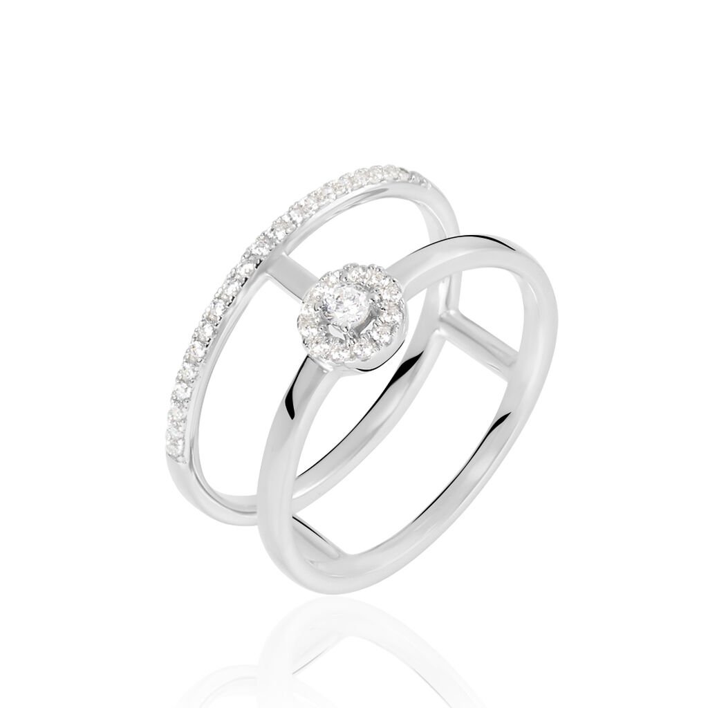 SOPHIA Damen Ring Wei&szlig;gold 375 (9 Karat) Zirkonia Wei&szlig; 0,12 ct