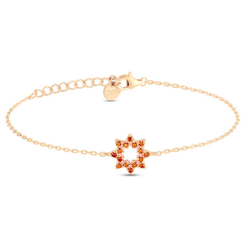 Bracciale sole in argento rosato e zirconi arancioni - Spannringe Damen | OROVIVO