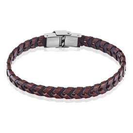 Herren Lederarmband Edelstahl Schwarz Braun - Lederarmbänder Herren | OROVIVO