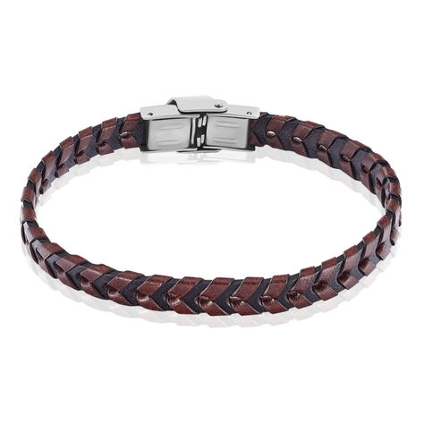 Herren Lederarmband Edelstahl Schwarz Braun - Armbänder Herren | OROVIVO