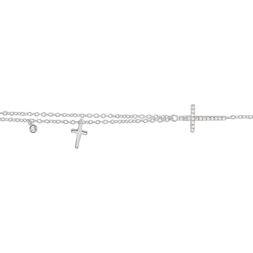 Damen Armband Silber 925 Zirkonia Religiöses Kreuz - Armbänder mit Anhänger Damen | OROVIVO