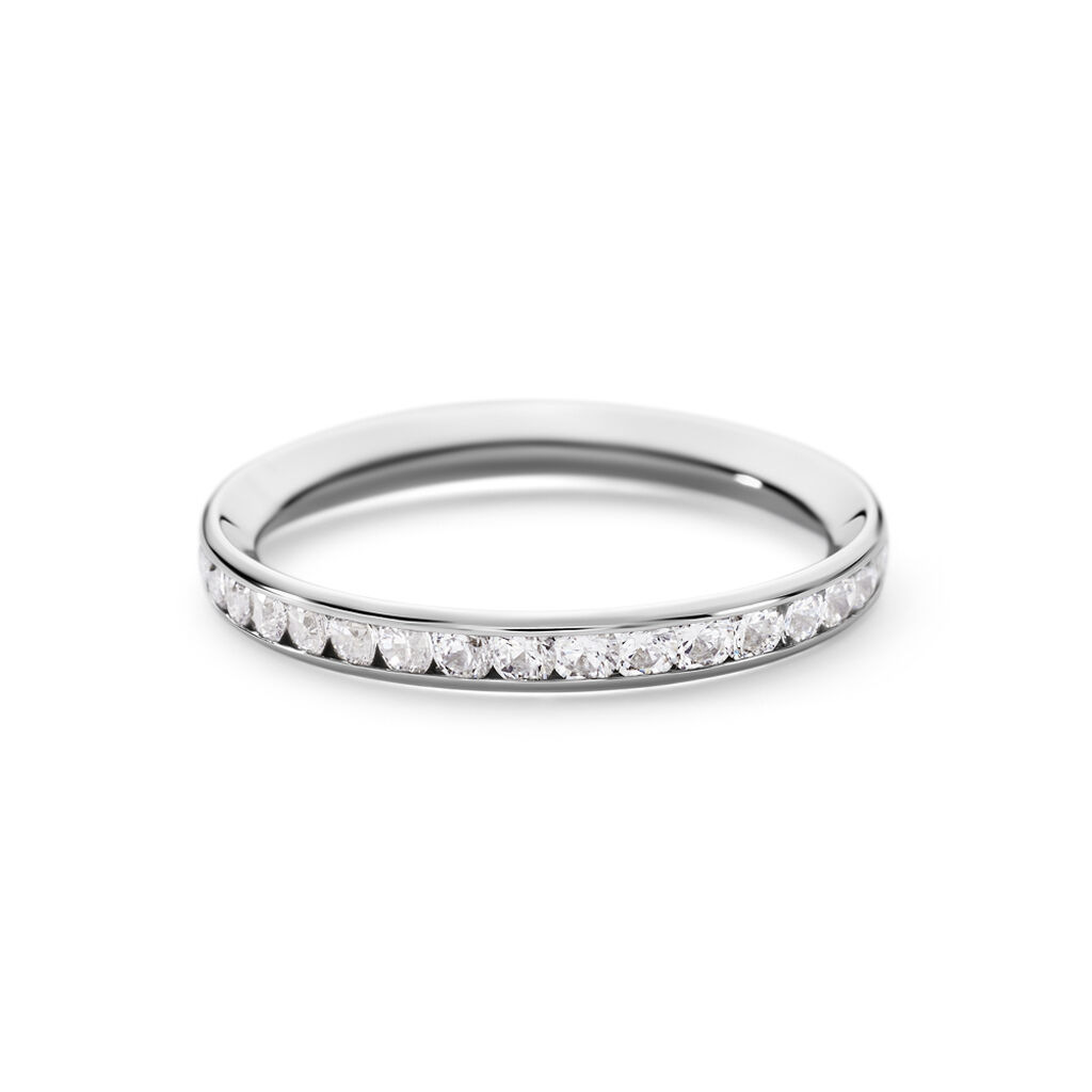 Damen Ring Weißgold 375 Rund Weiß Annia - Ringe mit Stein Damen | OROVIVO