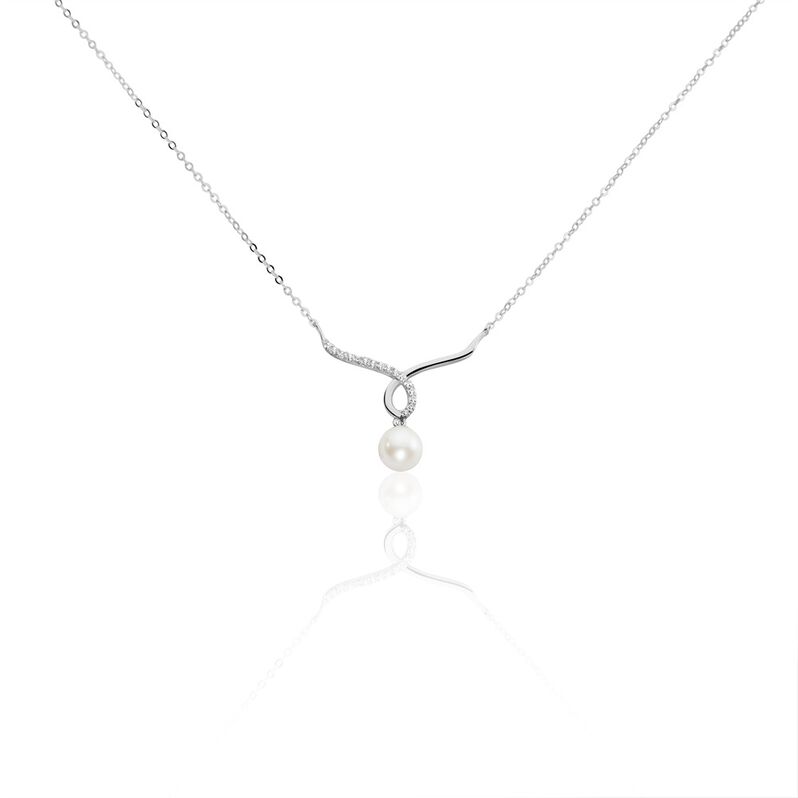 Collier Or Weiss Proximae Perle De Culture Oxydes De Zirconium - Spannringe Damen | OROVIVO