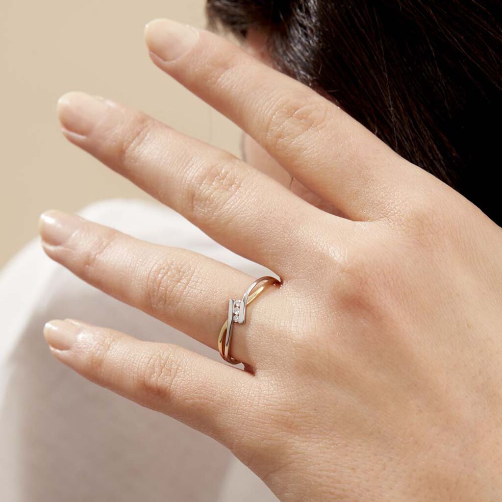 Bague Brixia Or Bicolore Diamant - Spannringe Damen | OROVIVO