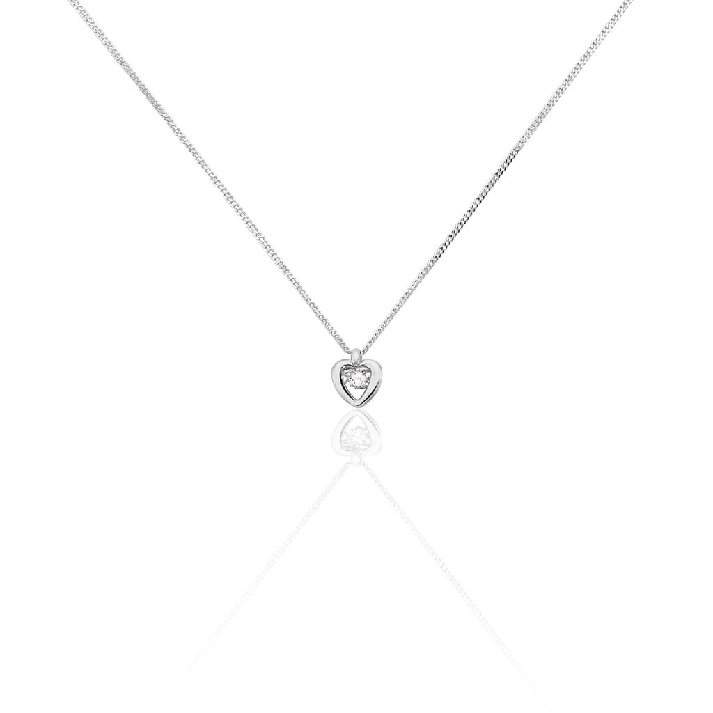 Damen Collier Silber 925 Zirkonia Herz Leika - Halsketten Damen | OROVIVO