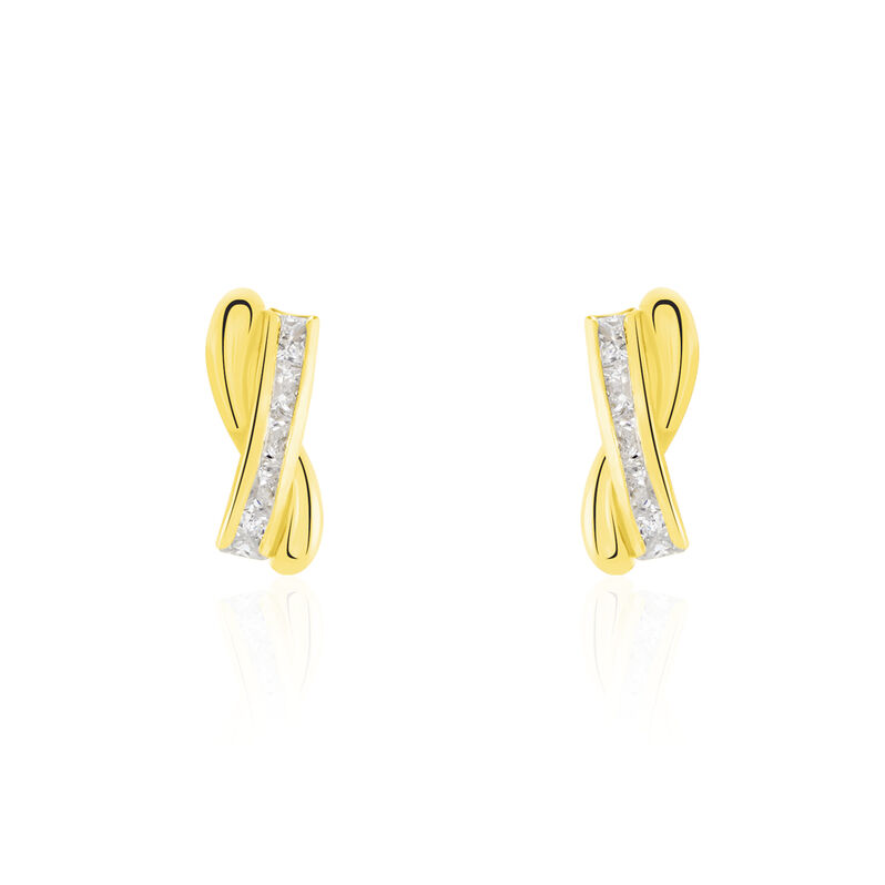 Boucles D'oreilles Or Jaune Grebera Oxyde De Zirconium - Spannringe Damen | OROVIVO
