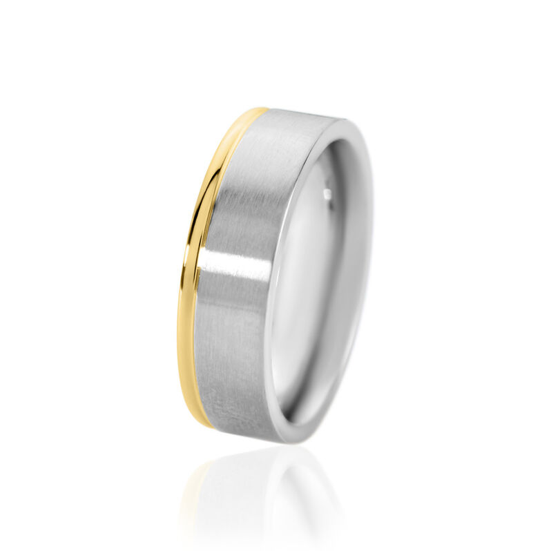 BOND Unisex Ring Edelstahl Bicolor Gold/Silber B 6 mm - Ringe Unisex | OROVIVO