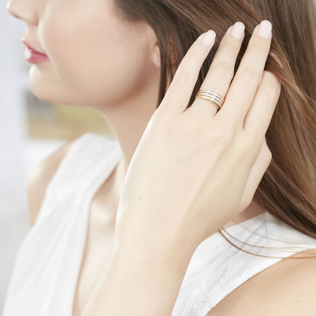 Bague Or Tricolore Ramia5 Rangs Semi - Spannringe Damen | OROVIVO