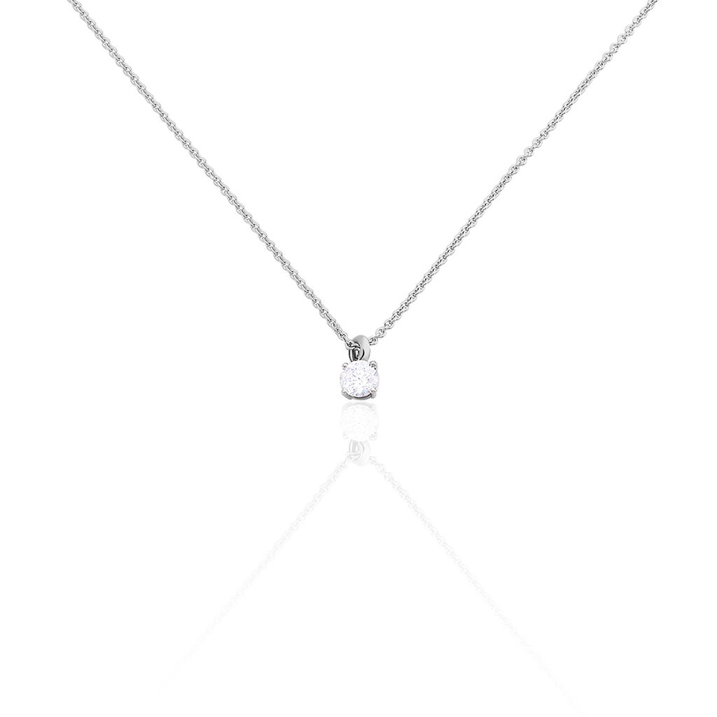 Damen Collier Silber 925 Zirkonia Wei&szlig;