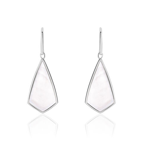 MALENIA Damen Ohrringe Lang Silber 925 Perlmutt Perlmutt - Ohrringe mit Stein  | OROVIVO