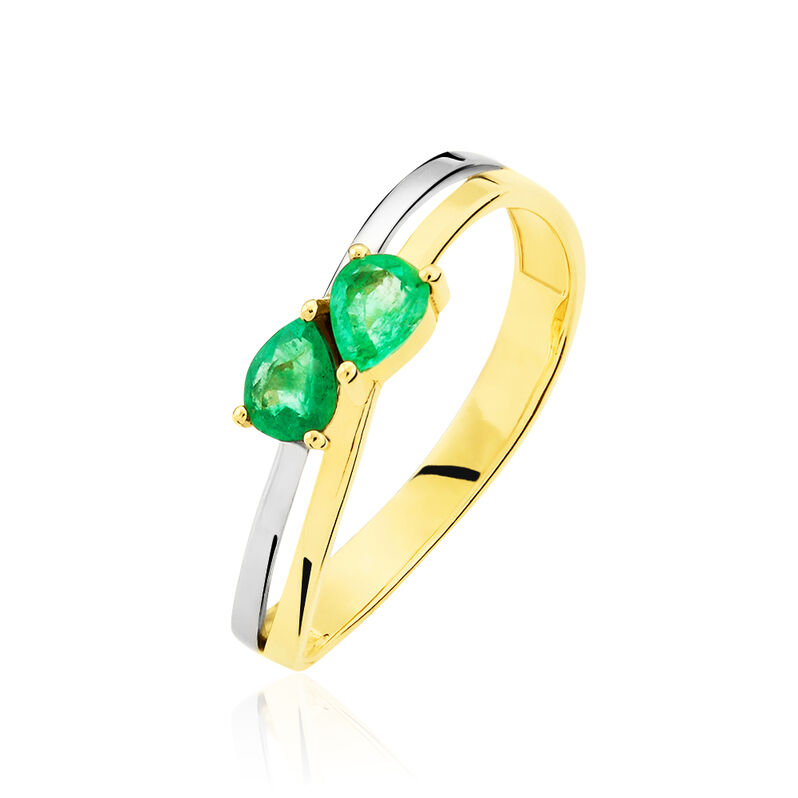 Bague Leila Or Bicolore Emeraude - Spannringe Damen | OROVIVO