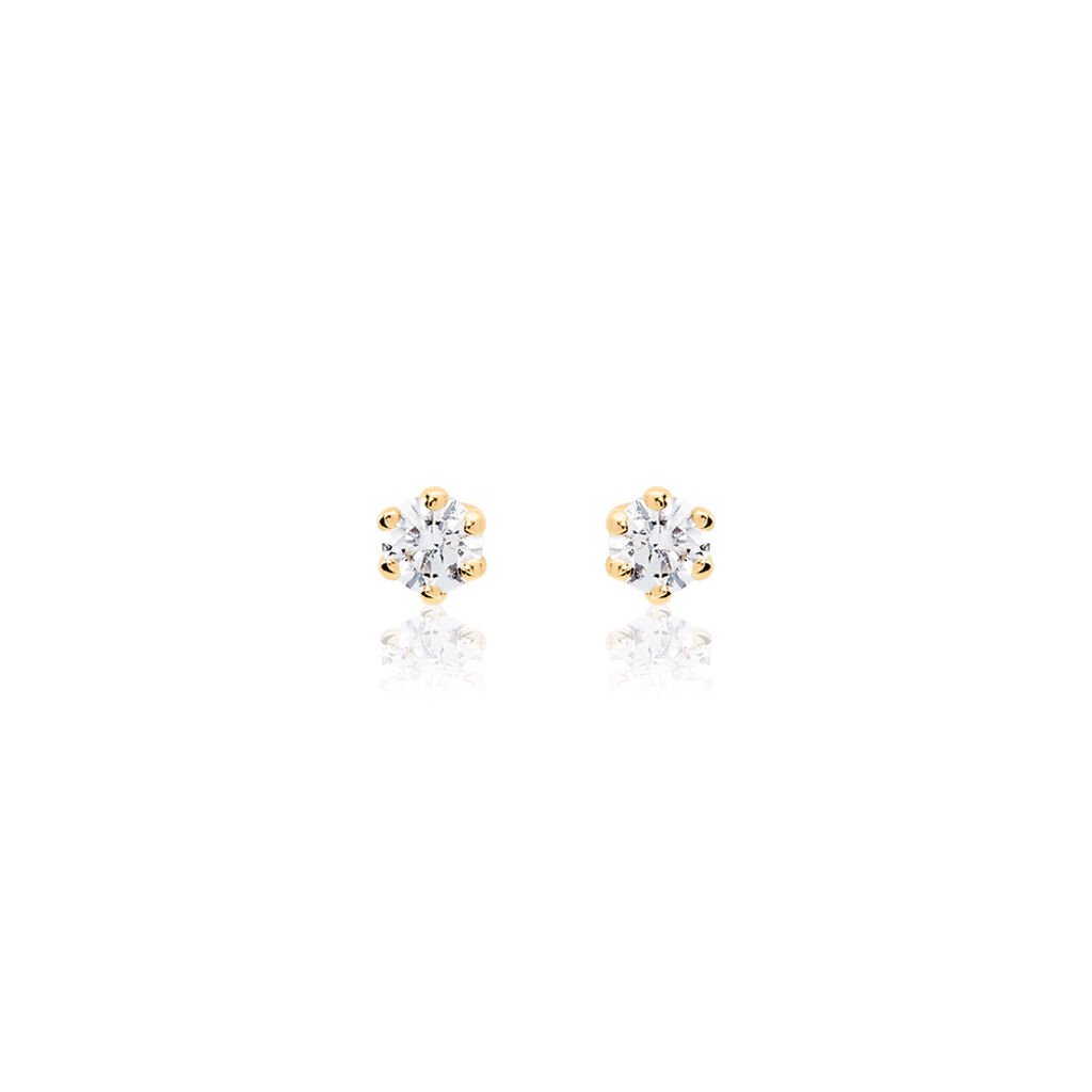 MONOPOLI Damen Ohrstecker Gold 585 (14 Karat) Diamant Weiß 0,11 ct - Ohrstecker Damen | OROVIVO