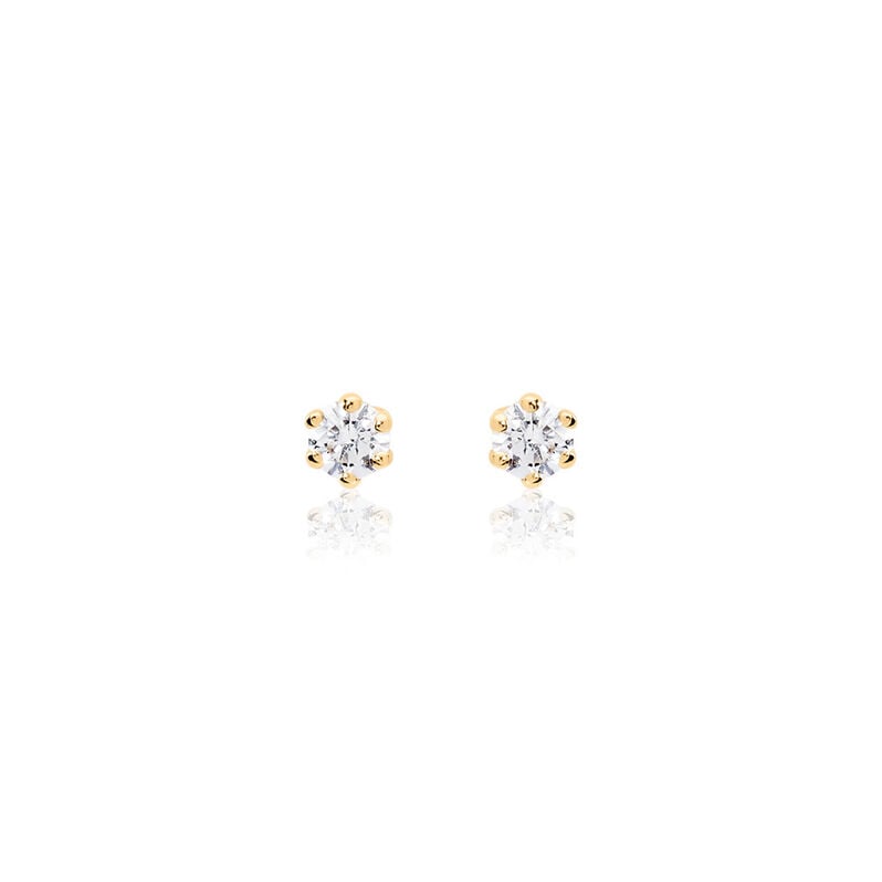 MONOPOLI Damen Ohrstecker Gold 585 (14 Karat) Diamant Weiß 0,11 ct - Ohrstecker Damen | OROVIVO