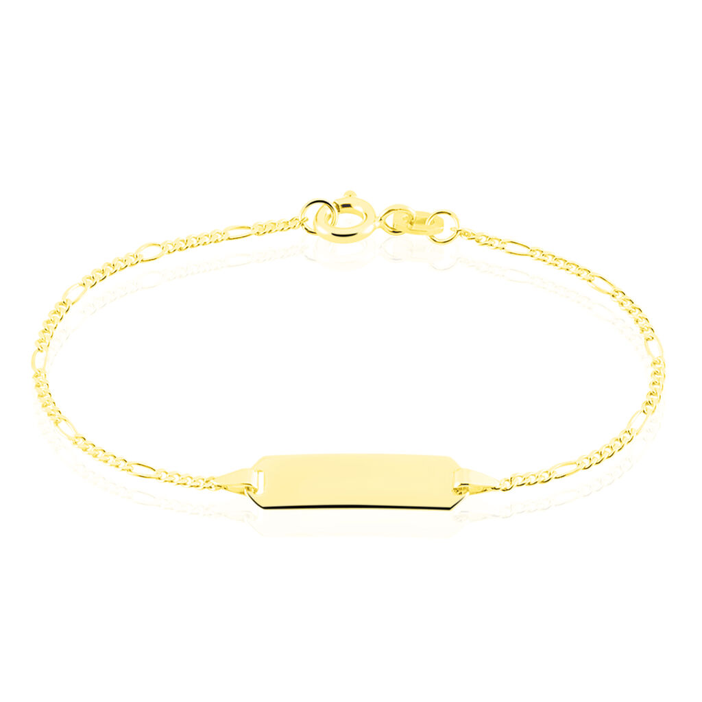 Kinder Id Armband Figarokette Gold 375 Gravierbar - Personalisiertes Armband Kinder | OROVIVO