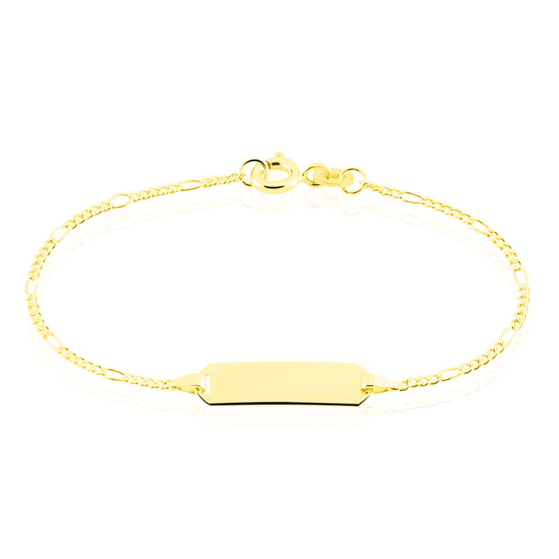Kinder Id Armband Figarokette Gold 375 Gravierbar - Personalisiertes Armband Kinder | OROVIVO