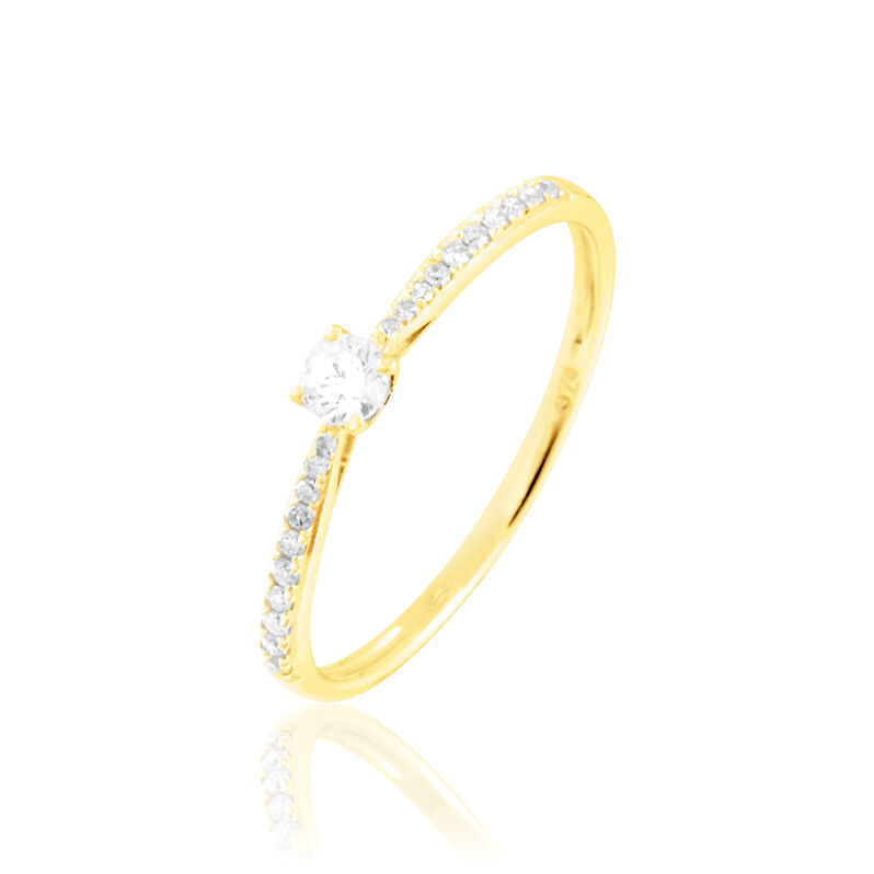 Bague Solitaire Hemera Or Jaune Diamant - Spannringe Damen | OROVIVO
