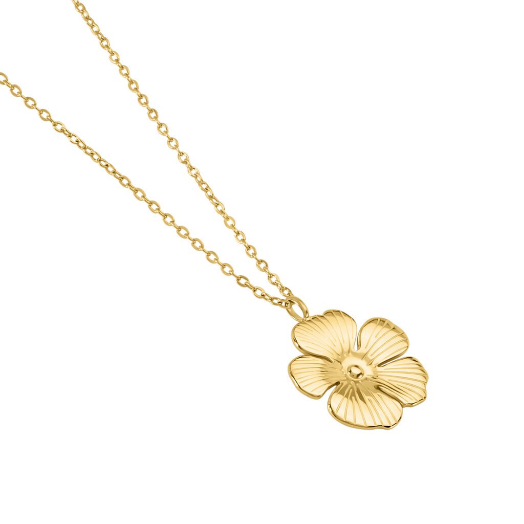 ADEA Damen Collier Edelstahl vergoldet Blume - Halsketten Damen | OROVIVO