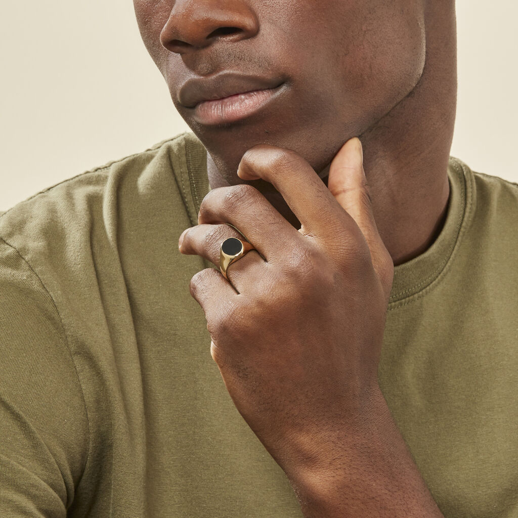 Chevaliere Or Jaune Ovale Onyx - Spannringe Herren | OROVIVO