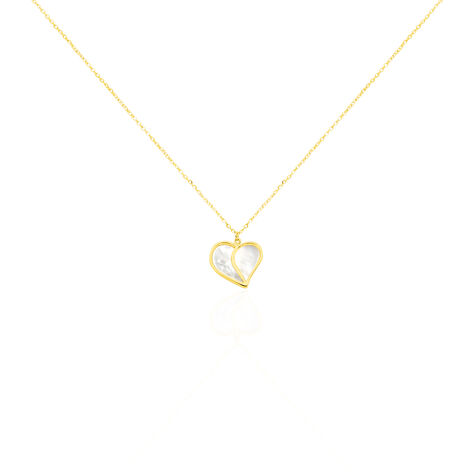 Damen Collier Gold 375 (9 Karat) Perlmutt Perlmutt Herz