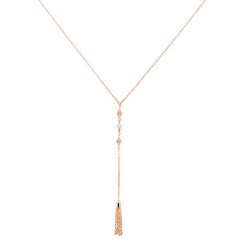 Damen Collier Silber rosevergoldet 925 Zirkonia Radostina 55cm - Halsketten Damen | OROVIVO
