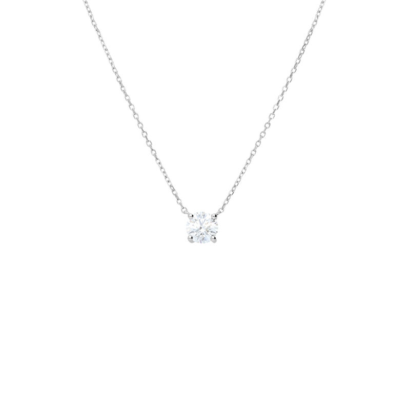 Collana Punto Luce Diamade Oro Bianco Diamante Lab-Grown - Spannringe Damen | OROVIVO
