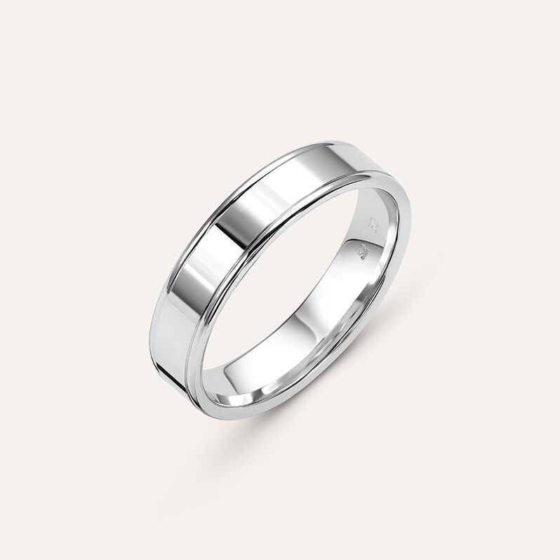 Fede Classica 4.5 mm Oro Bianco - Spannringe Herren | OROVIVO
