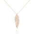 LOVE NATURAL Damen Collier Silber rosevergoldet 925 Zirkonia Wei&szlig; 5,03 ct Blatt