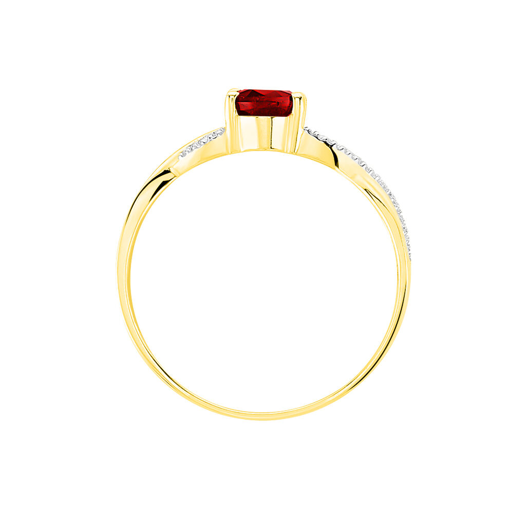 Bague Candice Or Jaune Grenat - Spannringe Damen | OROVIVO