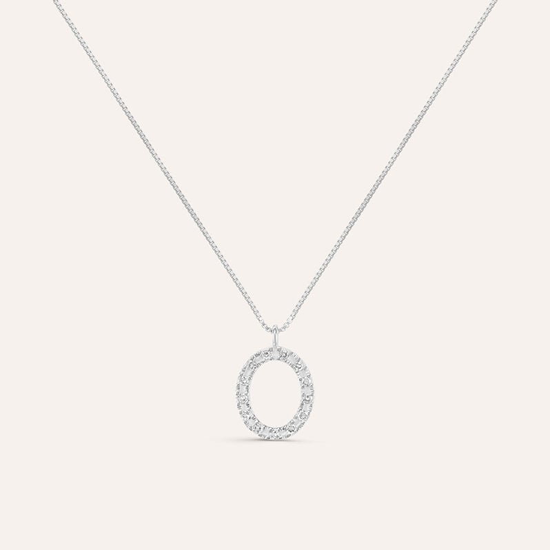 Collana Diamond Letters Oro Bianco Diamante - Spannringe Damen | OROVIVO