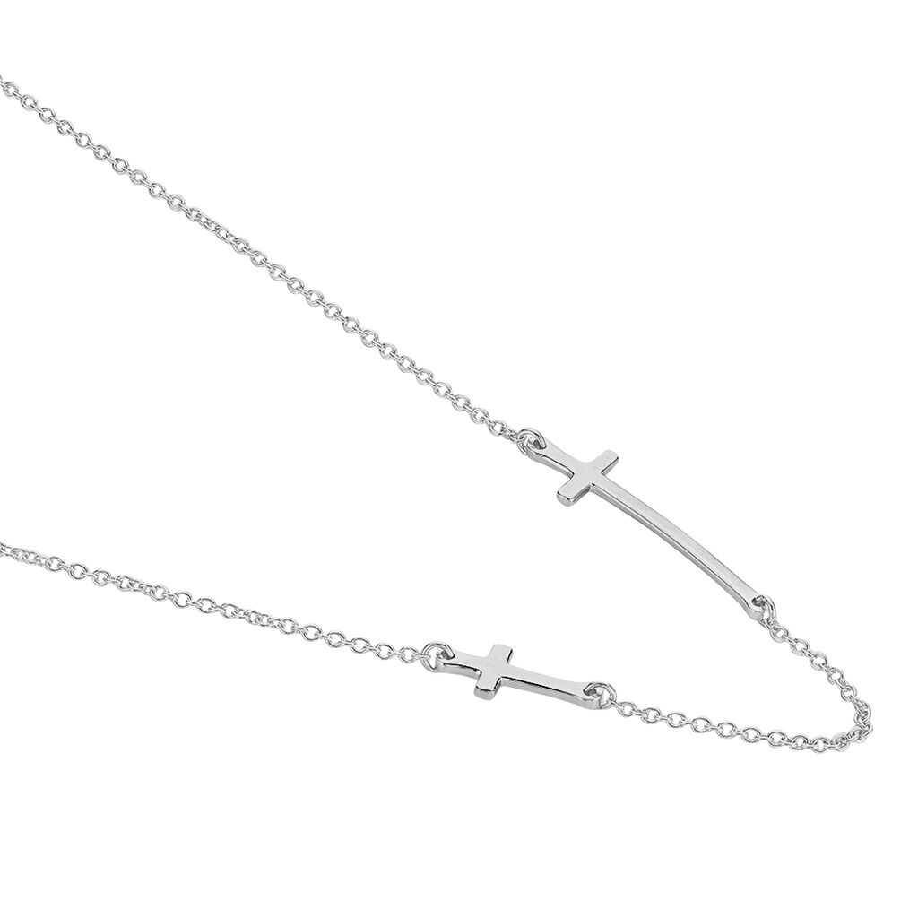 BELIEVE 2 Damen Collier Silber 925 Religi&ouml;ses Kreuz