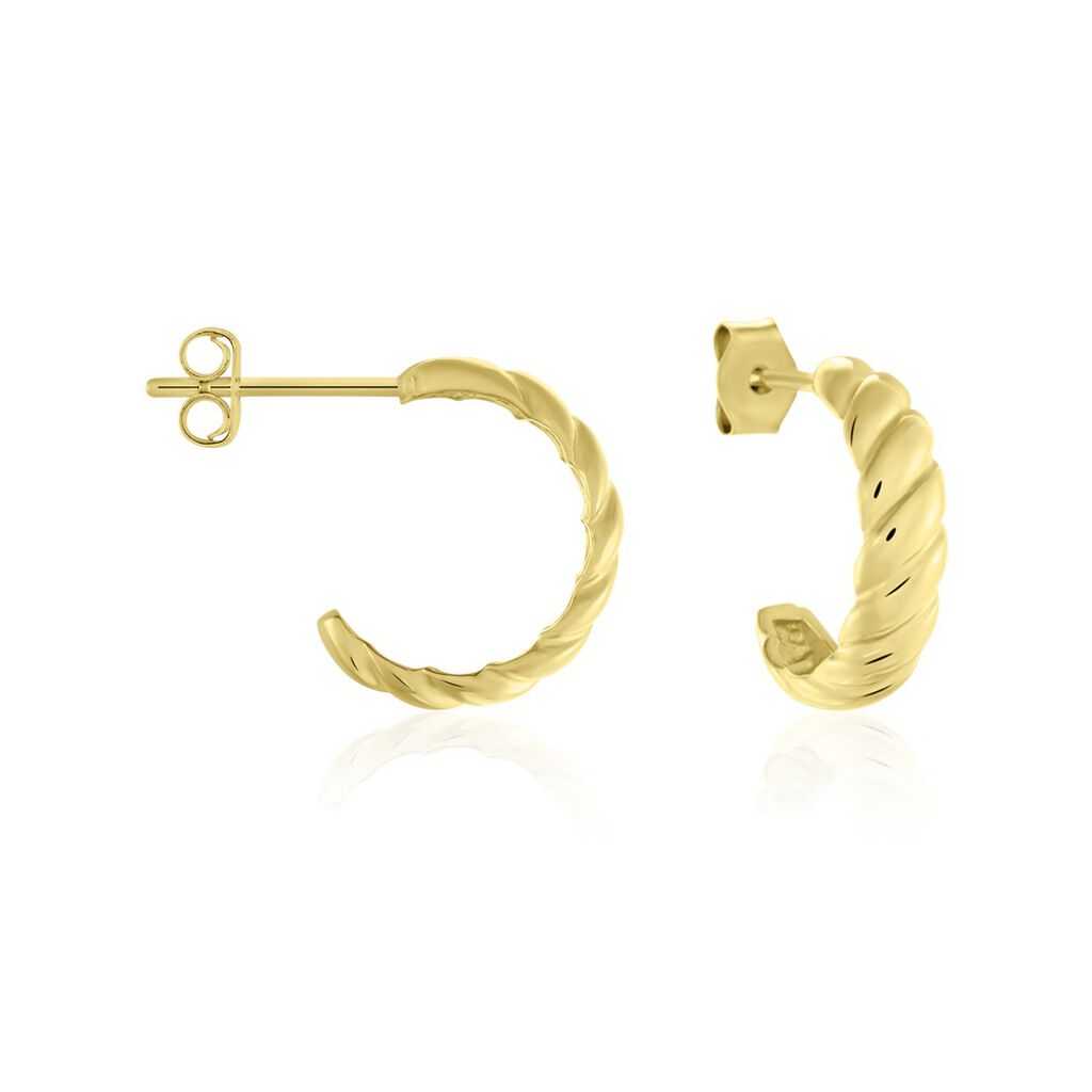 CROISSANT Damen Creolen Gold 375 (9 Karat) B 3,2 mm, Creolen ohne Stein