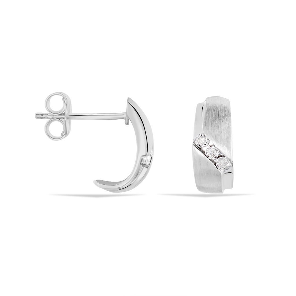 MATA Damen Ohrstecker Wei&szlig;gold 375 (9 Karat) Diamant Wei&szlig; 0,02 ct