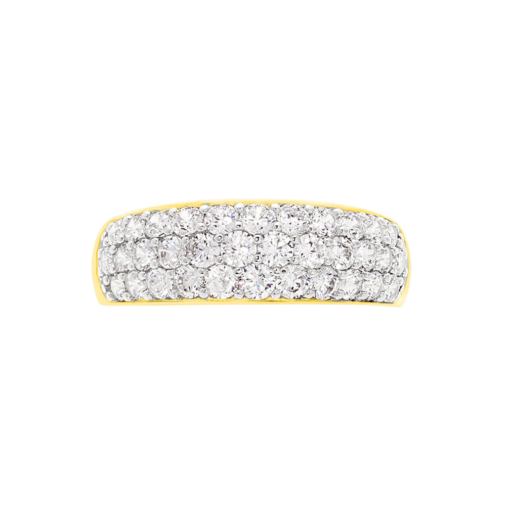 Damen Ring Gold 375 (9 Karat) Zirkonia Wei&szlig; B 7 mm