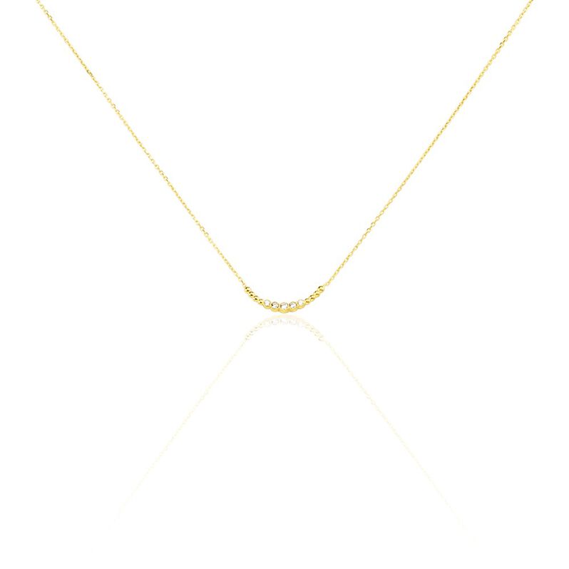 BREE Damen Collier Gold 375 (9 Karat) Zirkonia Weiß 0,04 ct - Halsketten Damen | OROVIVO