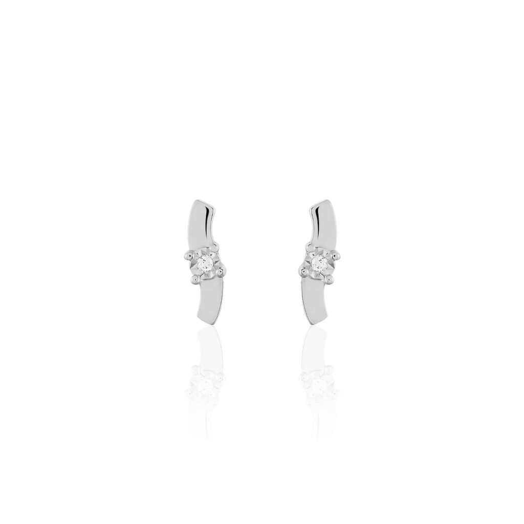 Damen Ohrstecker Weißgold 375 Diamant 0,01ct  - Ohrstecker Damen | OROVIVO