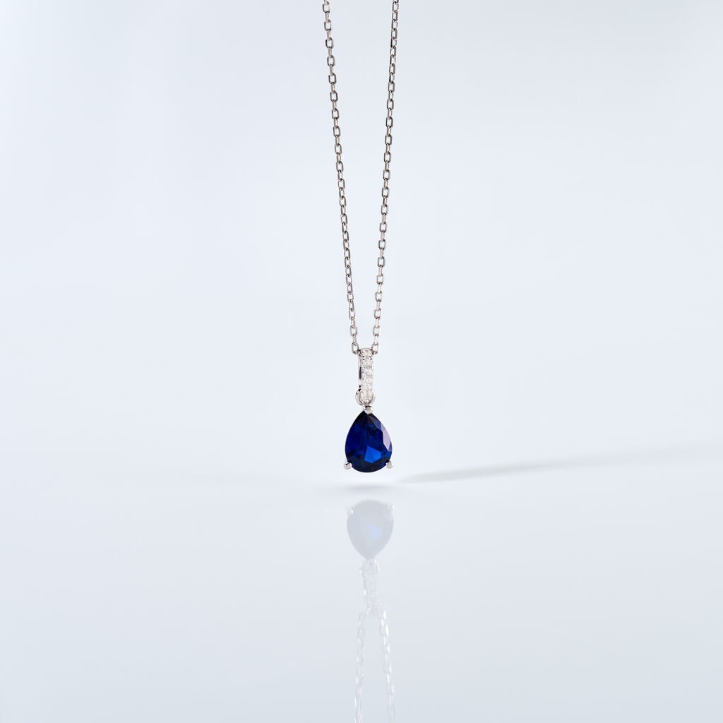 TALIDA Damen Collier Silber 925 Zirkonia Blau