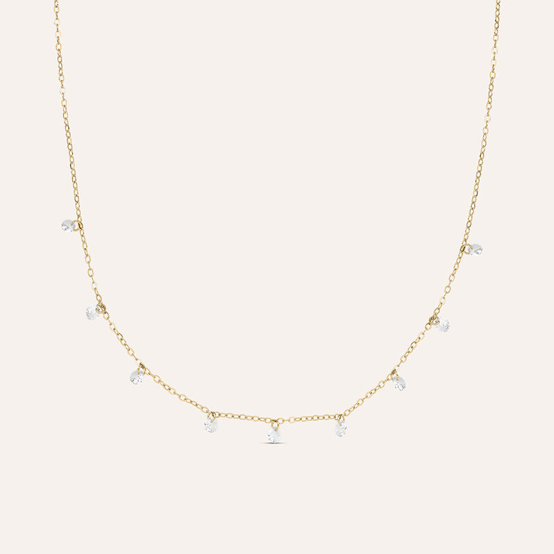 Collana Multi Punto Luce Golden Dream Placcato Oro Giallo Cubic Zirconia - Spannringe Damen | OROVIVO