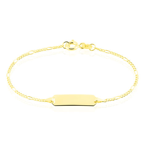 Kinder Id Armband Figarokette Gold 375 Gravierbar - Personalisiertes Armband Kinder | OROVIVO