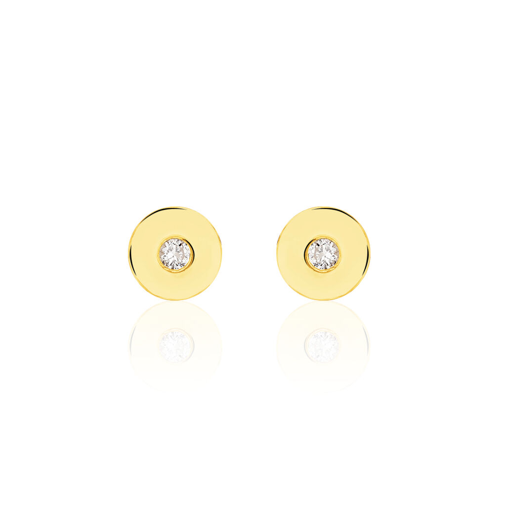 Damen Ohrstecker Gold 375 Diamant 0,04ct Kreis Tina  - Ohrstecker Damen | OROVIVO