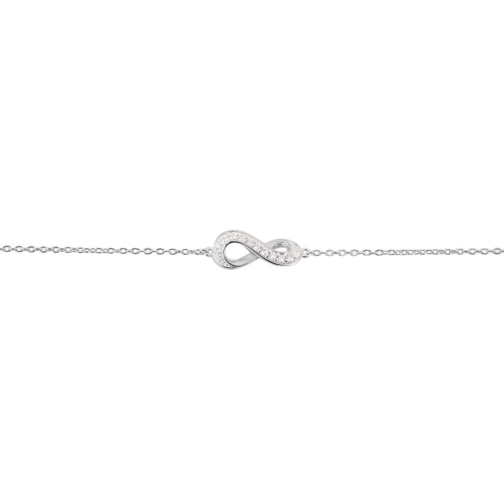 INFINITY Damen Armband Silber 925 Zirkonia Wei&szlig; Unendlichkeit
