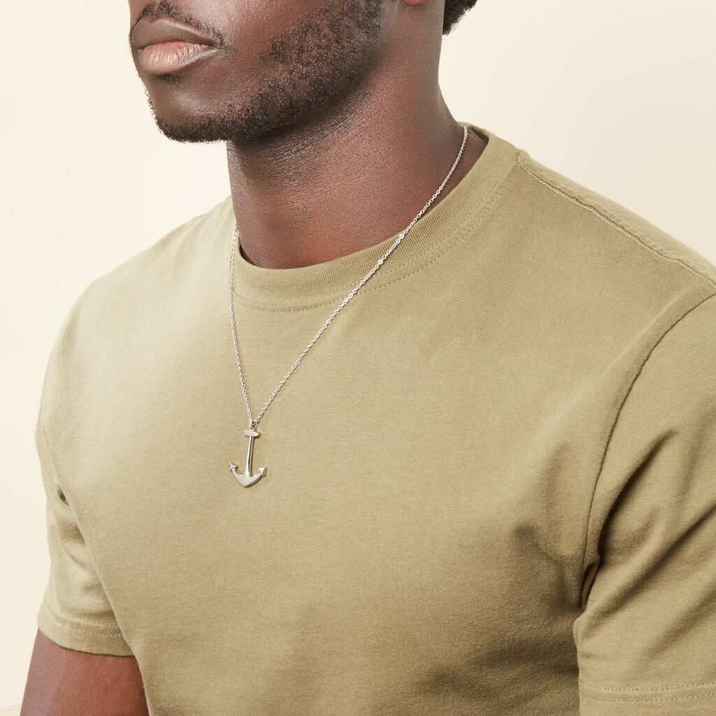Collier Cedric Acier Blanc - Spannringe Herren | OROVIVO