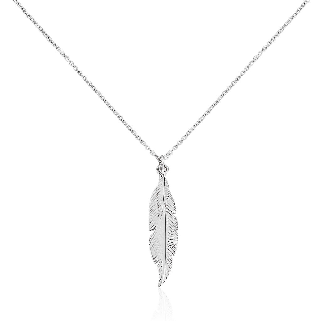 Damen Halskette Silber 925 Rhodiniert Feder - Halsketten Damen | OROVIVO
