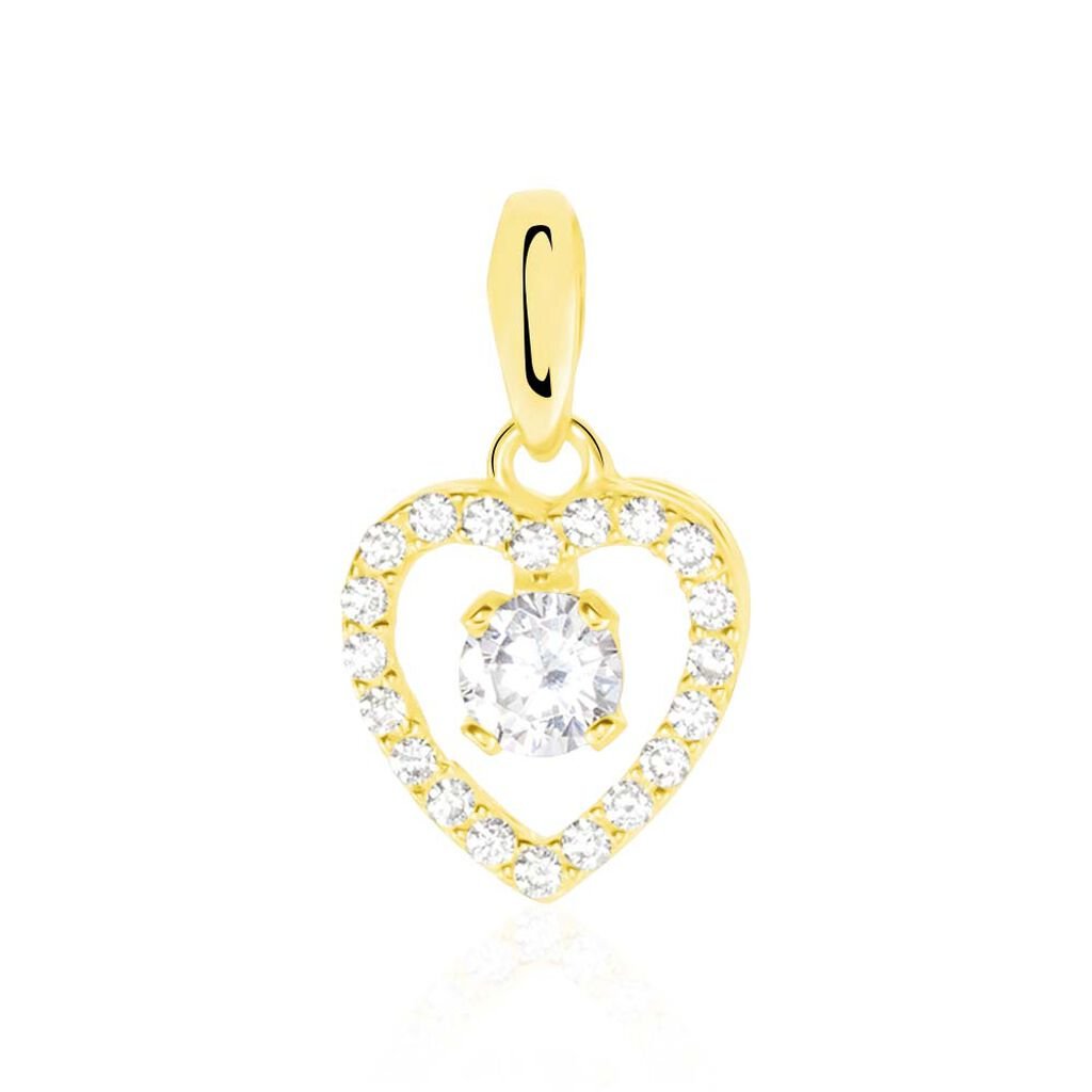 Anhänger Gold 375 Zirkonia Herz, Anhänger mit Stein
