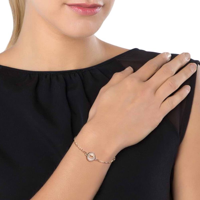Bracciale con charm cuore in bronzo rosato - Spannringe Damen | OROVIVO