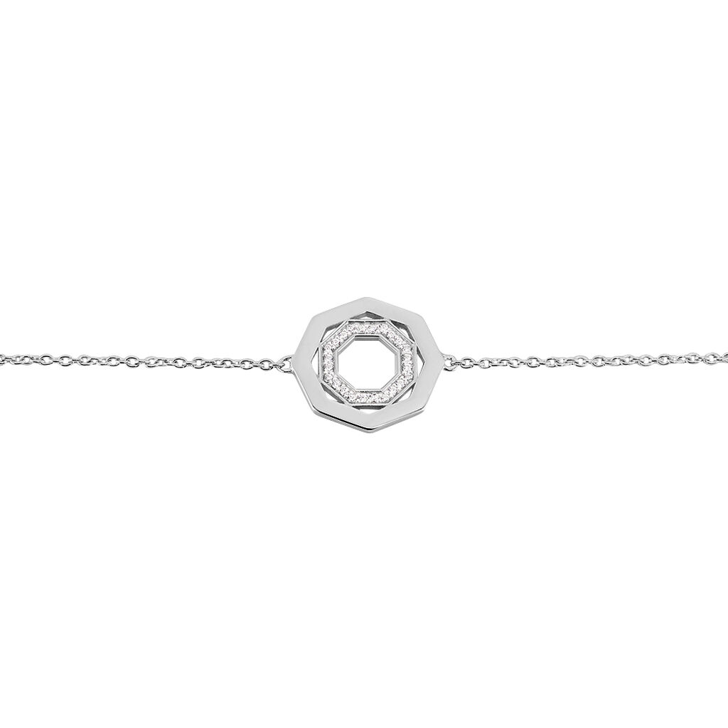 BIRGIT Damen Armband Silber 925 Zirkonia Wei&szlig; Kreis